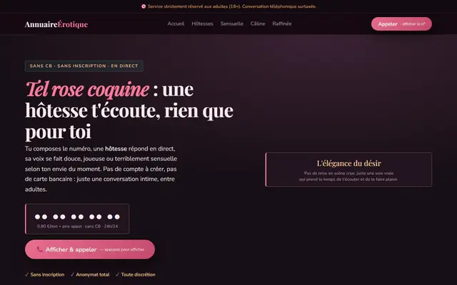 Capture d'écran de Annuaire Érotique