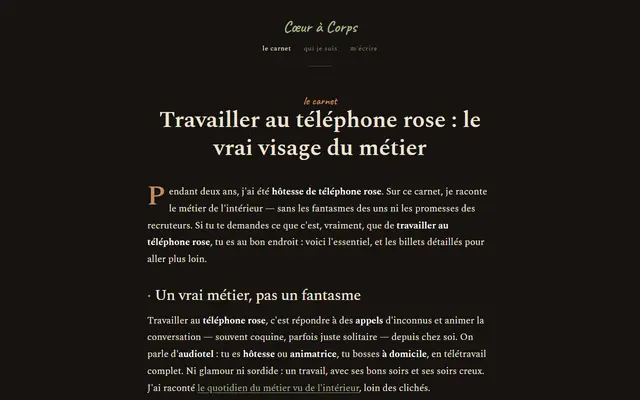Capture d'écran de Cœur à Corps