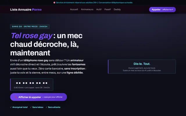 Capture d'écran de Liste Annuaire Porno