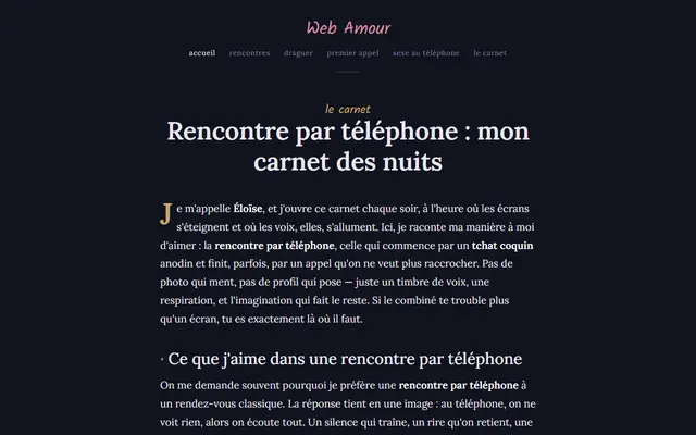 Capture d'écran de Web Amour